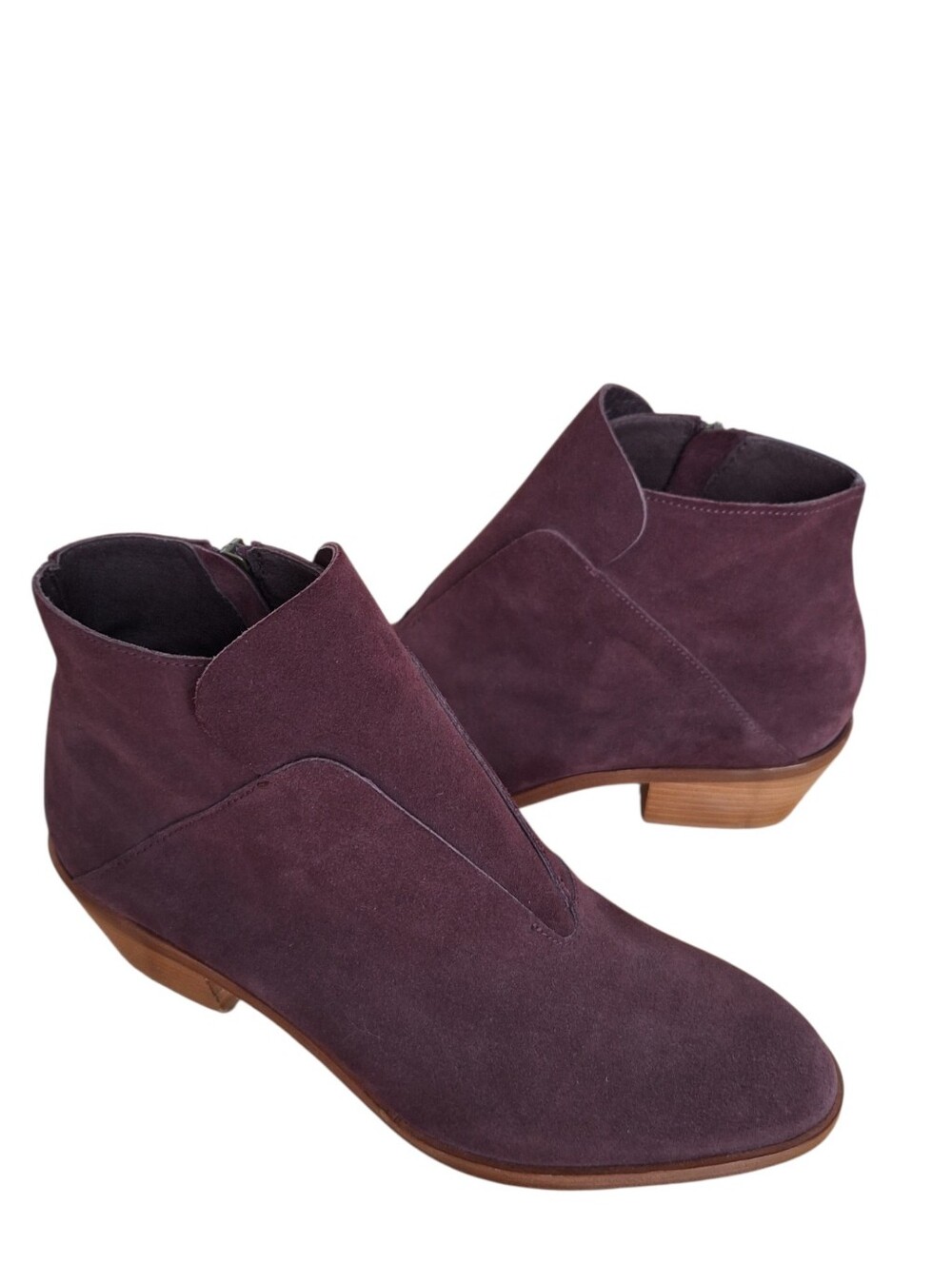 Garnet Hill Women's Bella Wine Burgundy Suede Ankle Boots Size 8.5M